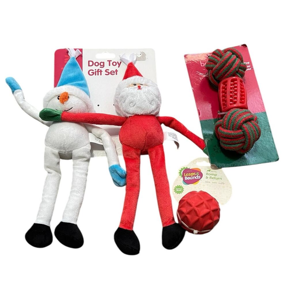 Dog Holiday Christmas Toy Set Bundle for your Pet NEW